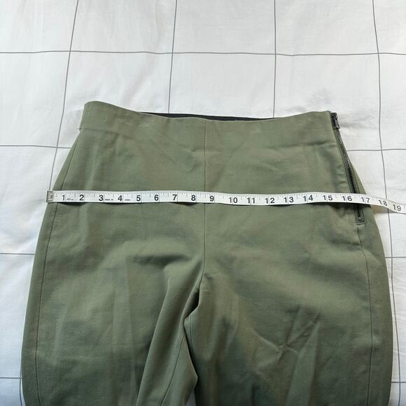 Everlane Pants Womens 6 Green Side Zip Cotton Stretch Ankle Career Back Seam - Picture 7 of 10